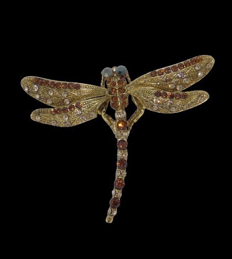 Fancy Dragonfly Crystal Rhinestones Brooch Pin USA Seller