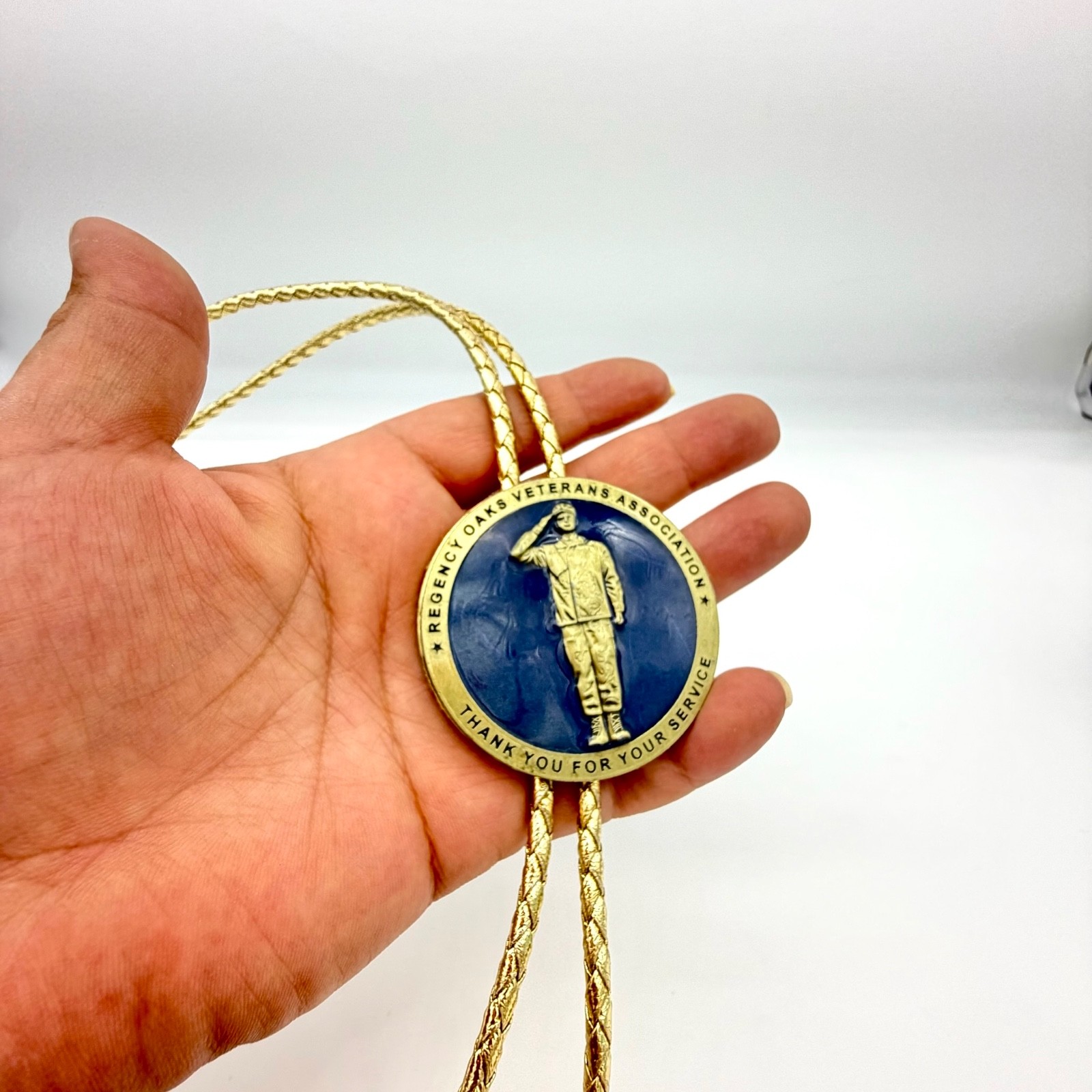 Vtg Military Veteran Thank You For Your Service Bolo Tie