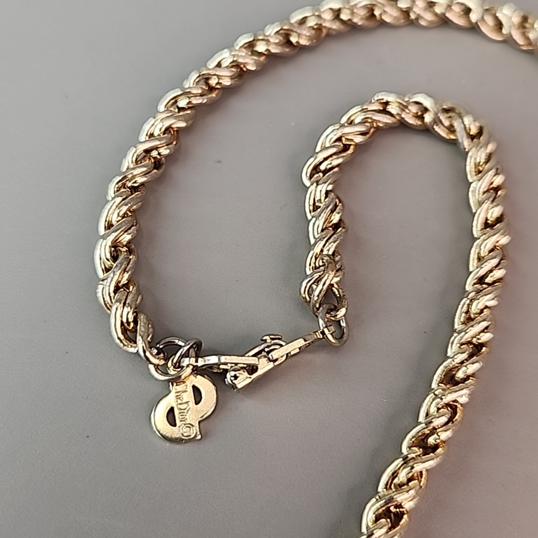 Vintage Christian Dior Rope Chain Necklace 4mm SHORT 15″