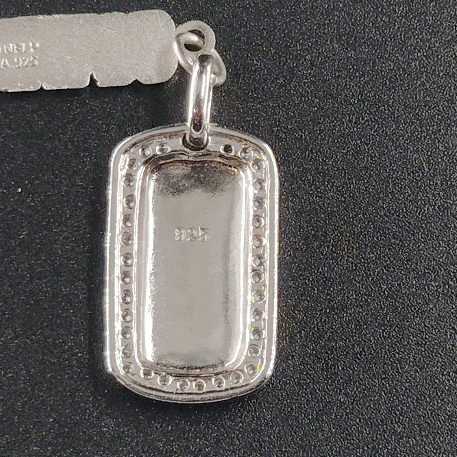 Vintage Dallas Cowboys NFL 925 Sterling Silver Charm & CZ Dog Tag Pendant