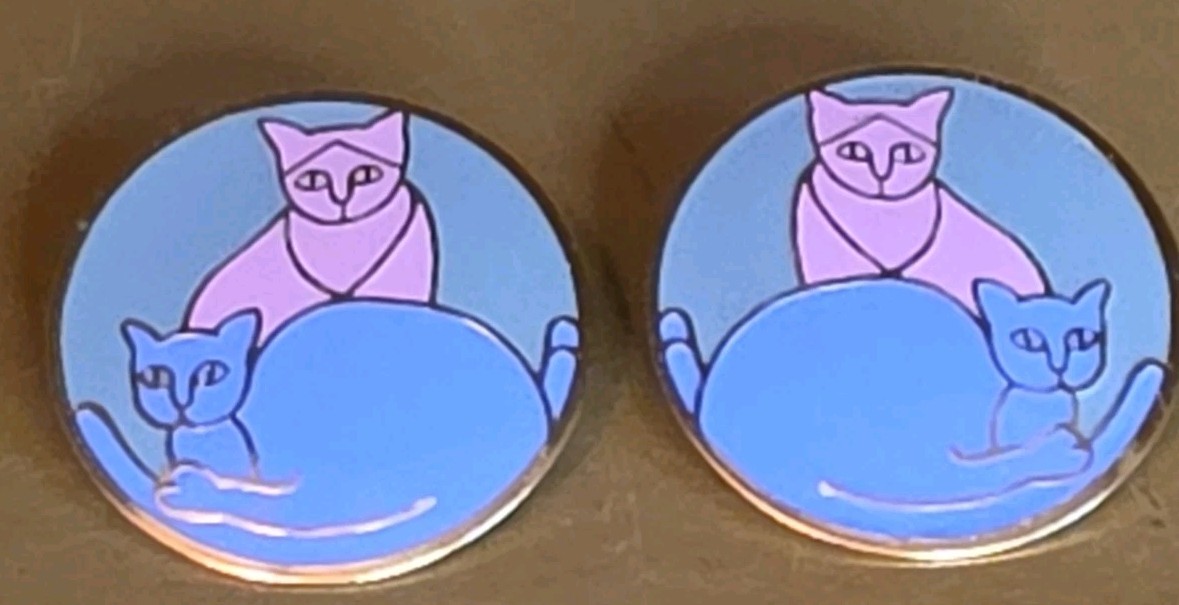 1980s Earrings Cats Meow