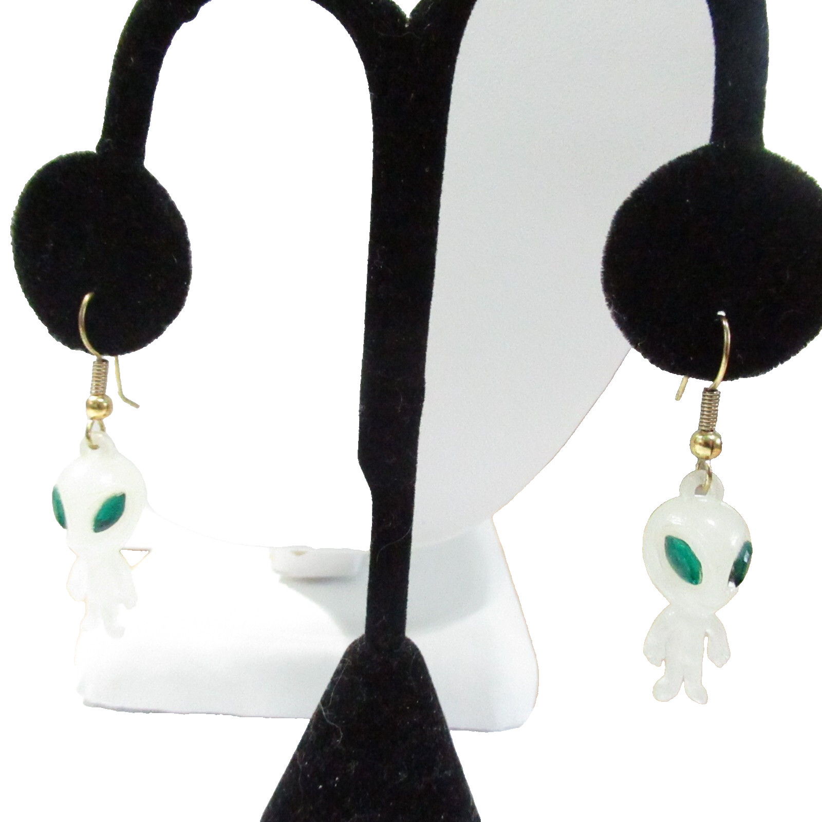 Vintage Plastic Alien Earrings Cute