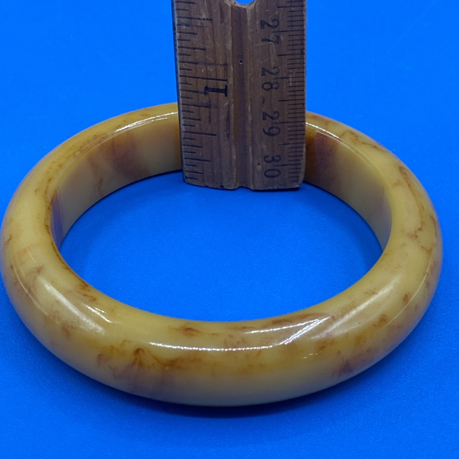 vtg Jewelry Set Bangle BRACELET clip-on EARRINGS butterscotch unknown plastic