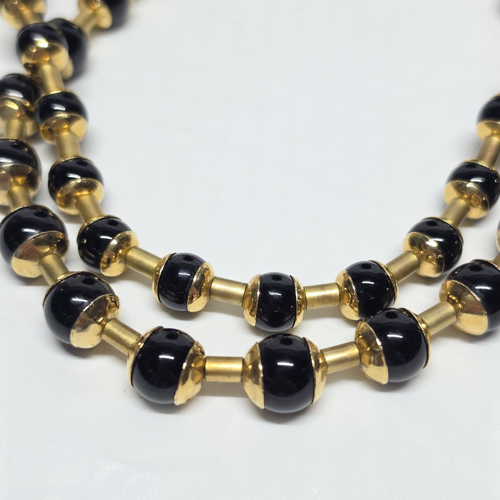VTG Metropolitan Museum Reproduction Egyptian Reniseneb Black Onyx Necklace 15″