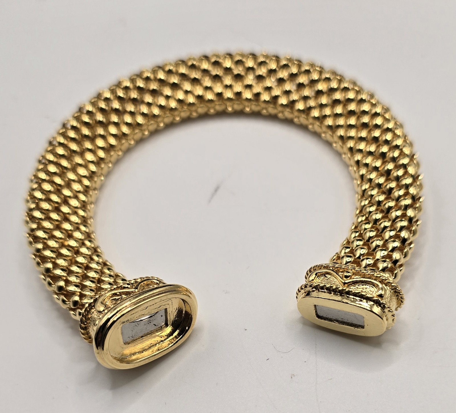 Vintage Etruscan Revival Gold Tone Mesh Collar Necklace Bracelet Jewelry Set