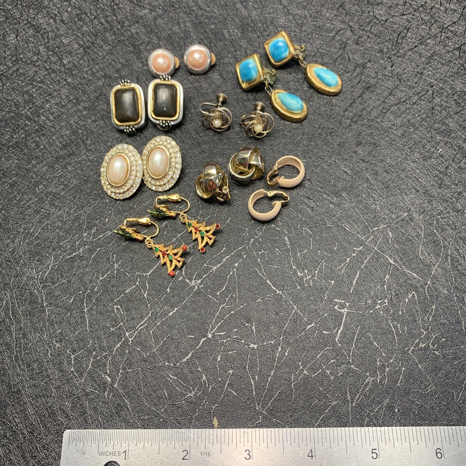 Wearable Vintage Clip Earring Lot Assorted 8 Pairs As Shown