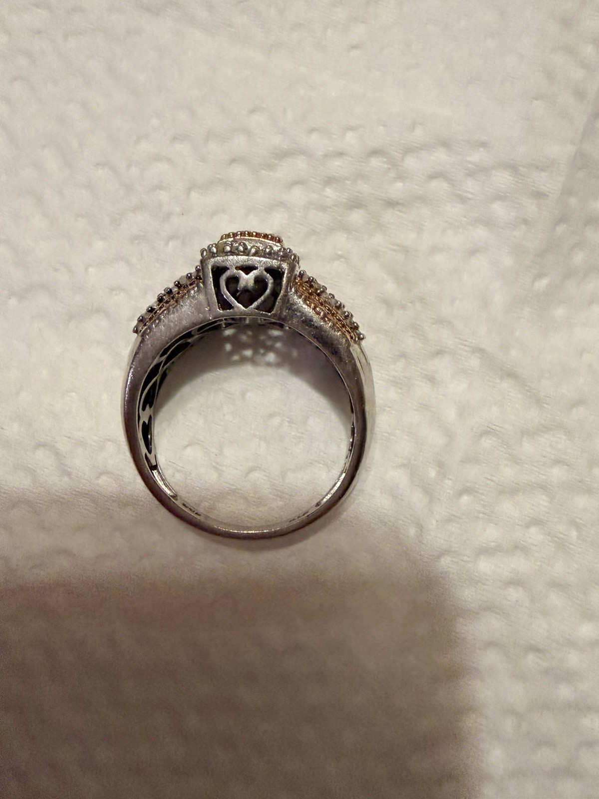 Vtg 925 SterSilver Diamond Pave’ Sz 9-5g Gorgeous Ring!