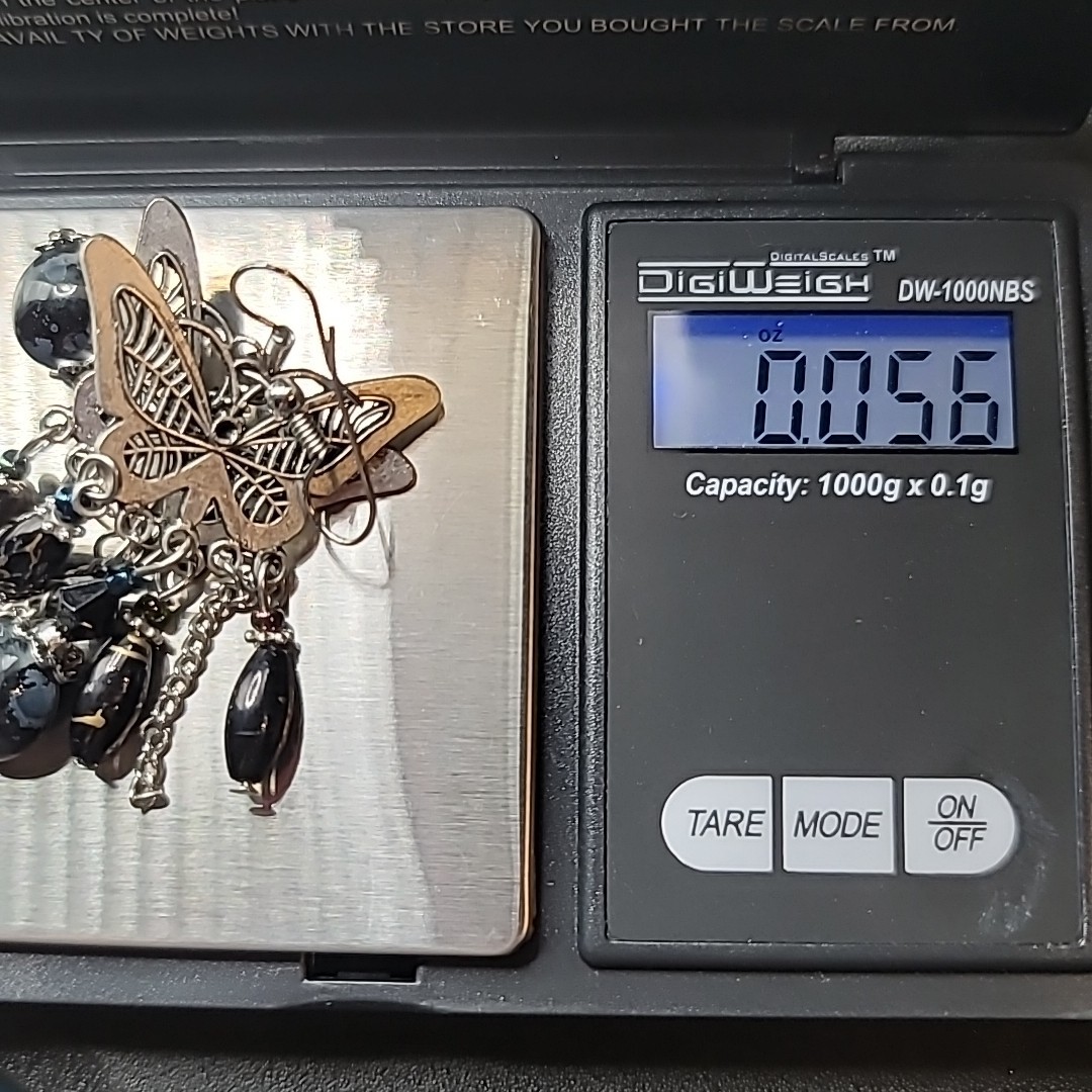 Vintage Butterfly Charm Earrings with Dangles Pierced Earrings