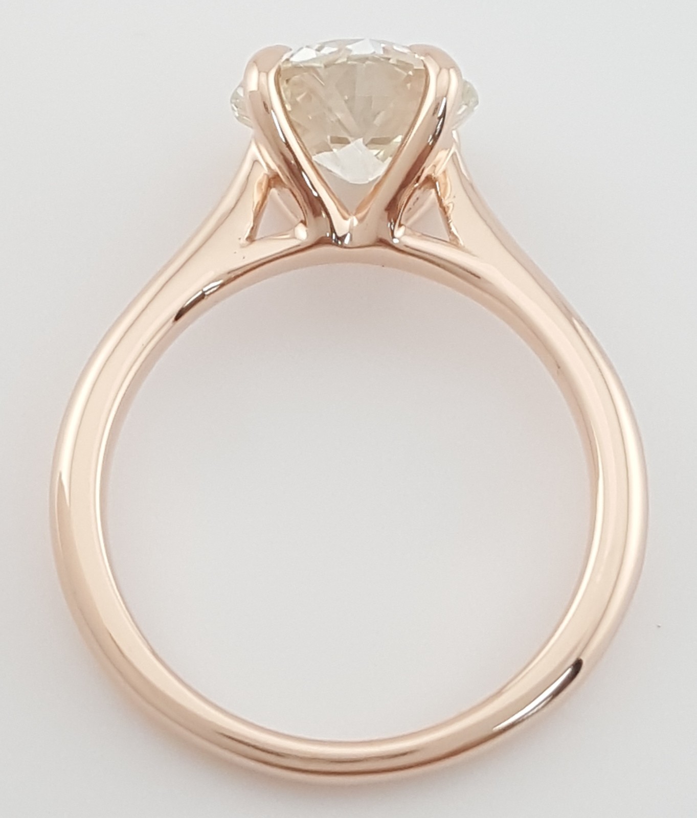 Antique Old European Cut Diamond Solitaire Engagement Ring 1.75 ct 14k Rose Gold