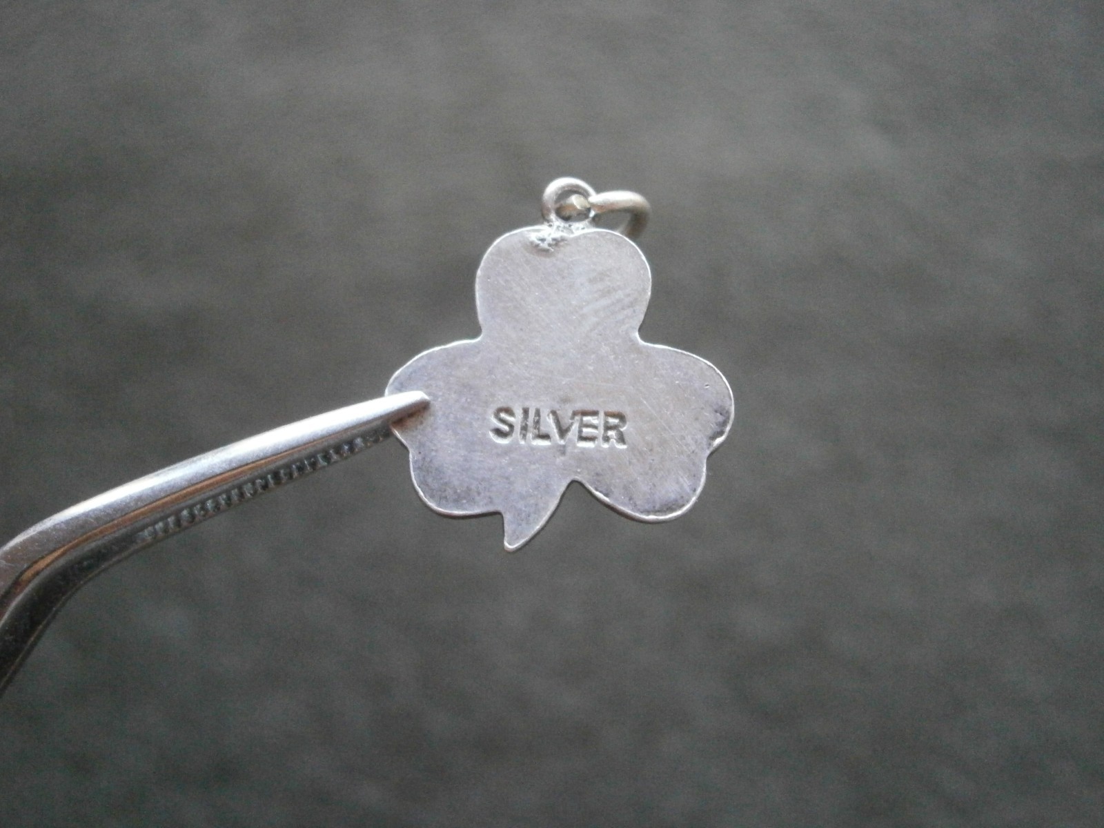Small Lucky Irish Shamrock Vintage Sterling Silver Enamel Bracelet Charm Pendant