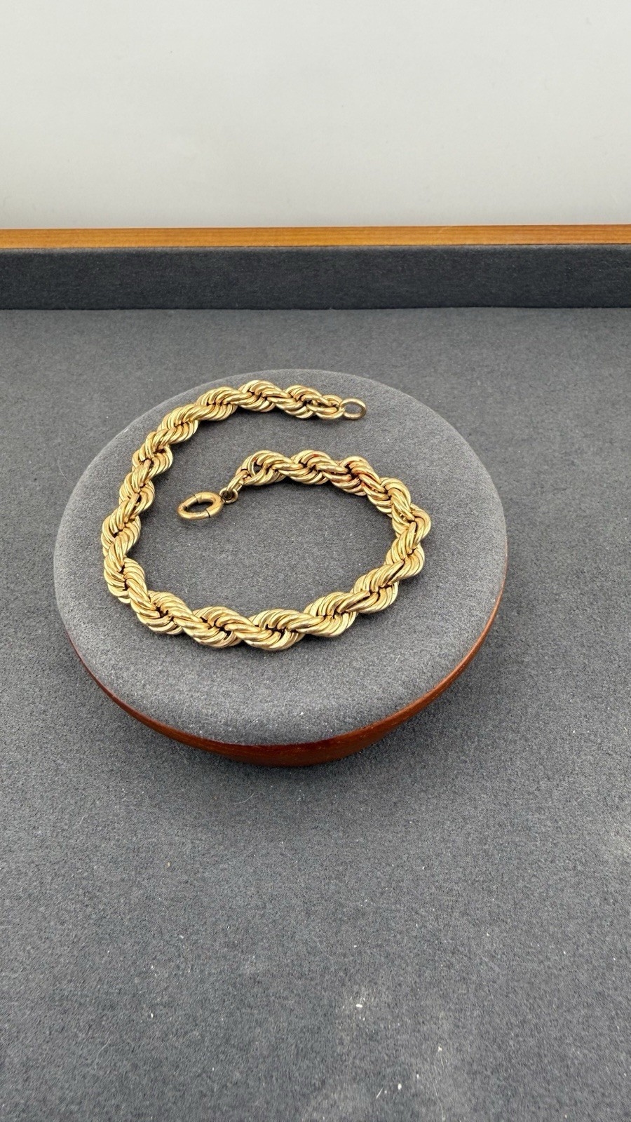 Vintage Rope Link Bracelet XRF Tests Approx 10.3K Gold 20.6g 7.25” Estate