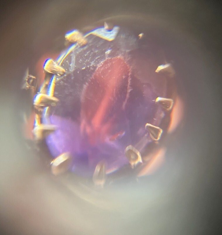 Antique Victorian 14K Gold Rose Cut Diamond Amethyst Engagement Ring Sz 5.75
