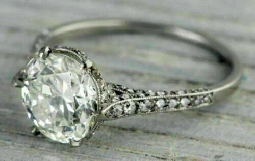 2.00Ct Round Cut Lab Created Diamond 925 Silver Engagement Bridal Ring