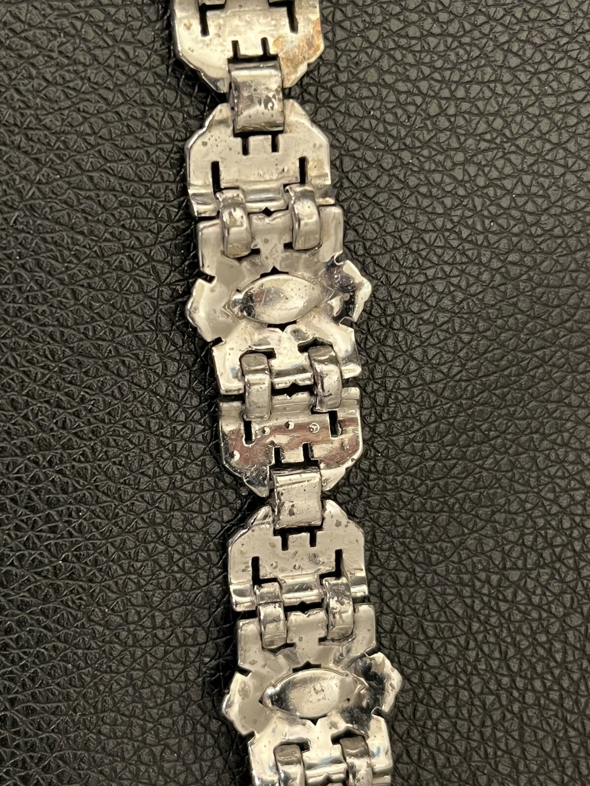 KTF TRIFARI 1930’S BRACELET Art Deco Wide Pave CLEAR Rhinestone Baguette 7.25