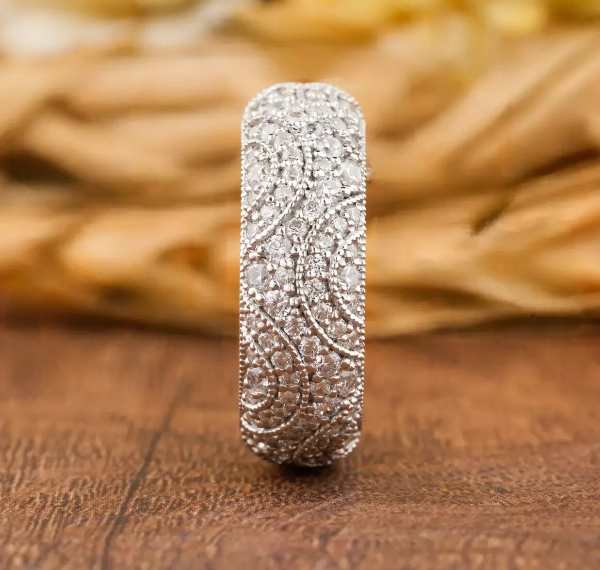 3.85Ct Vintage Art Deco Lab Created Diamond Engagement 14K White Gold FN Ring