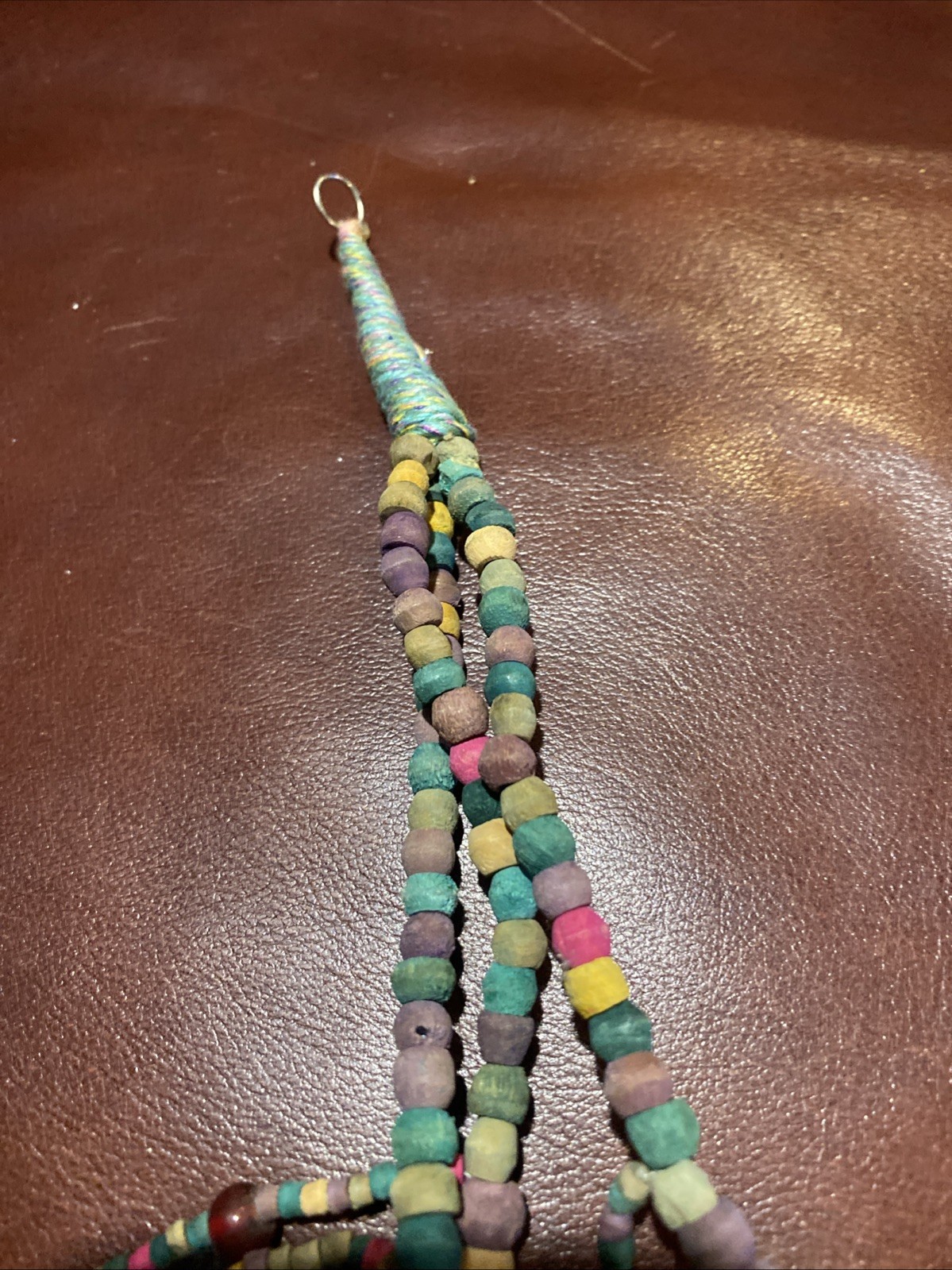 BOHO African Multi Strand Statement Necklace Wooden Carved Animals Fringe Beads