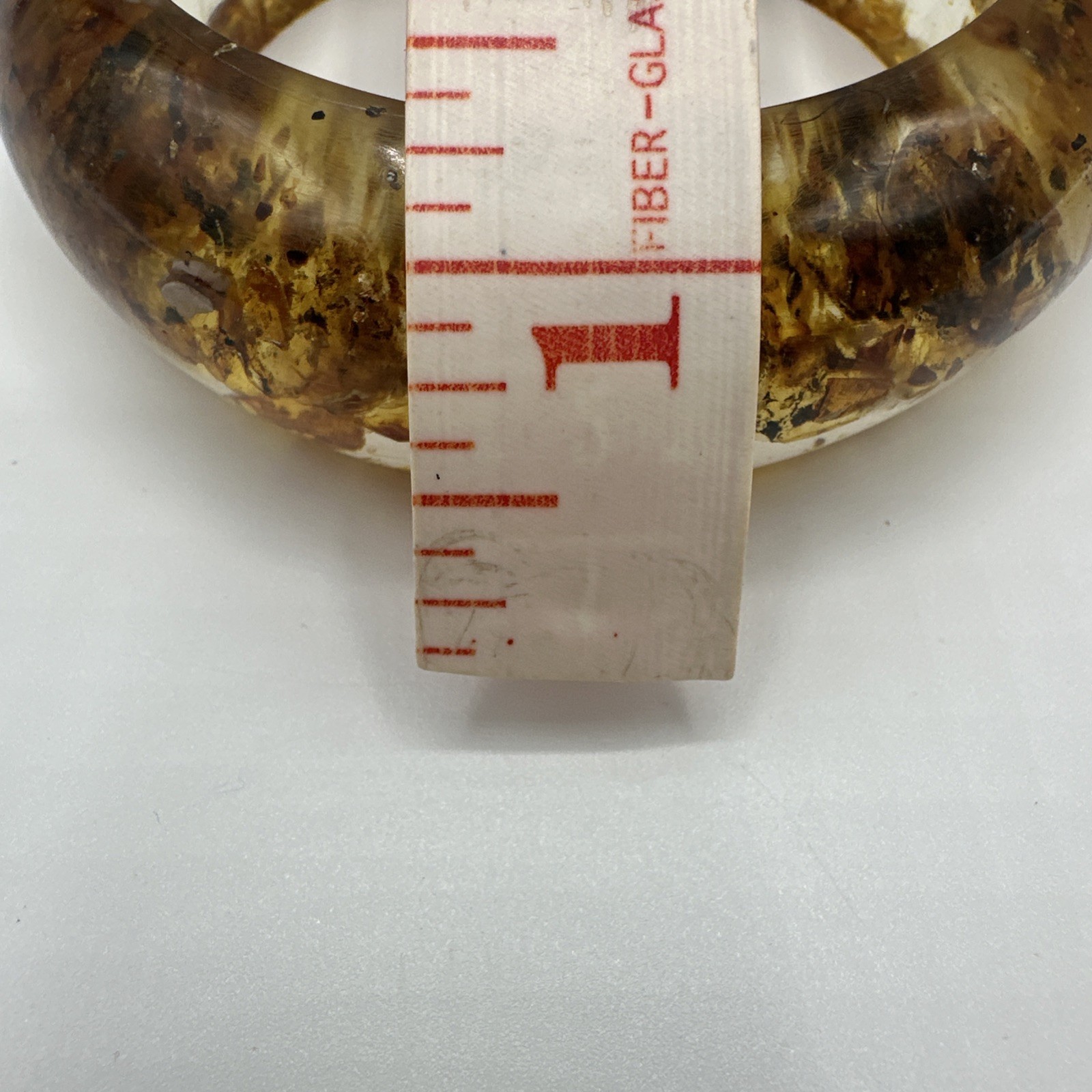 ‘70 Vtg Lucite Embedded Amber Cuff Bracelet. Fair condition. See pics.