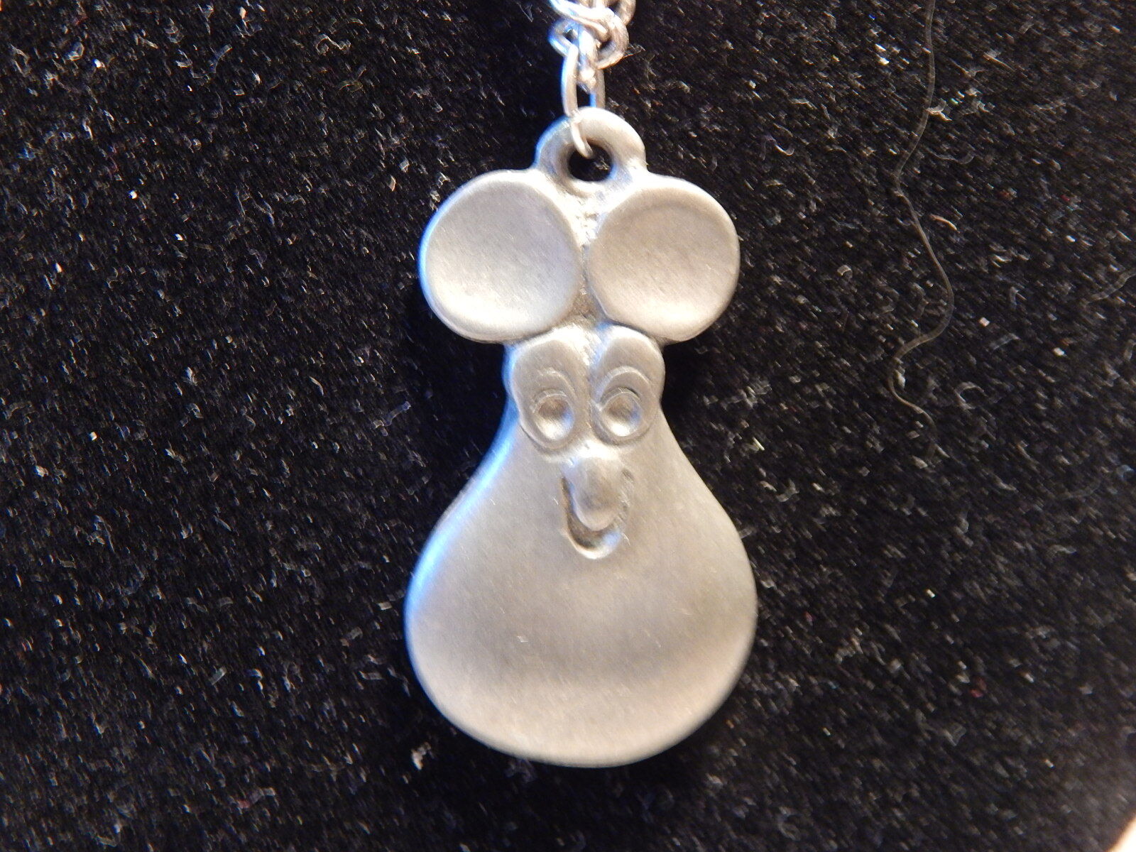 VTG 1980S PEWTER MOUSE NECKLACE 634 EH FH ? PENDANT