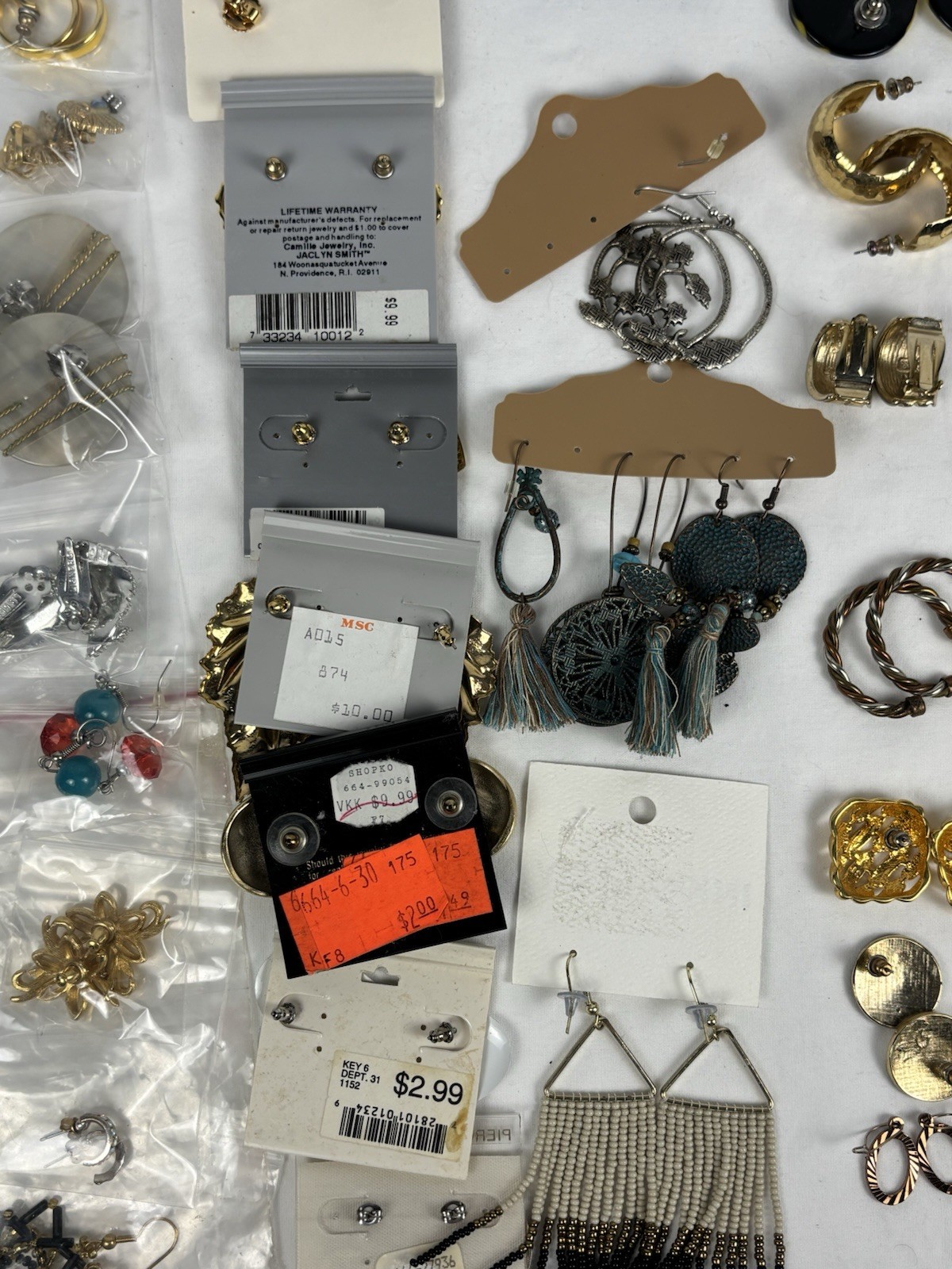 Large Earring Lot 100+ Pairs Mixed Vintage Modern Pierced Clip Hoops Studs