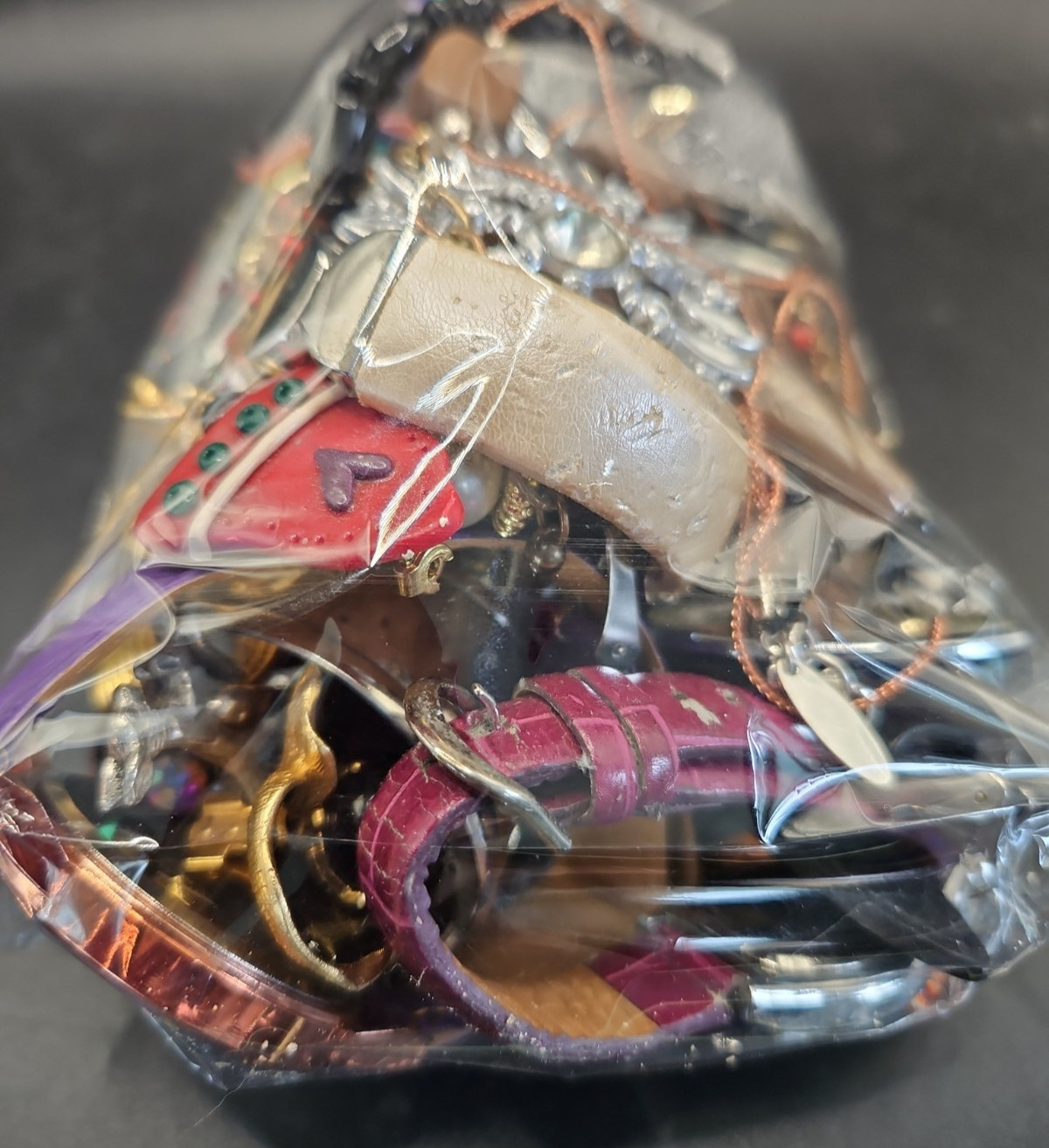Vintage Modern Junk Craft Broken Jewelry 1 Lb lot Beads Chains Rhinestones 8