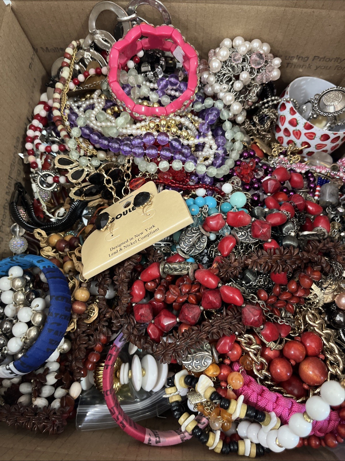 17 Pounds Huge Lot VTG Jewelry Junk & Wearable- Resell-SEE ALL PICTURES-C-