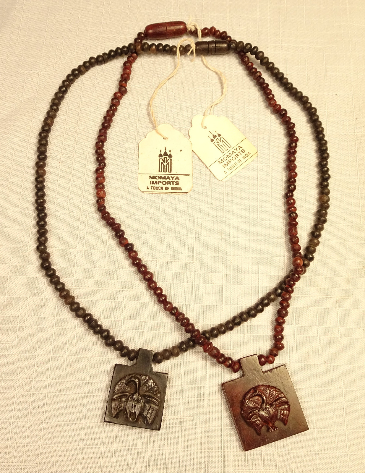 India Bird Necklaces Vintage Lot of 2 Momaya Imports New Old Stock with Tags