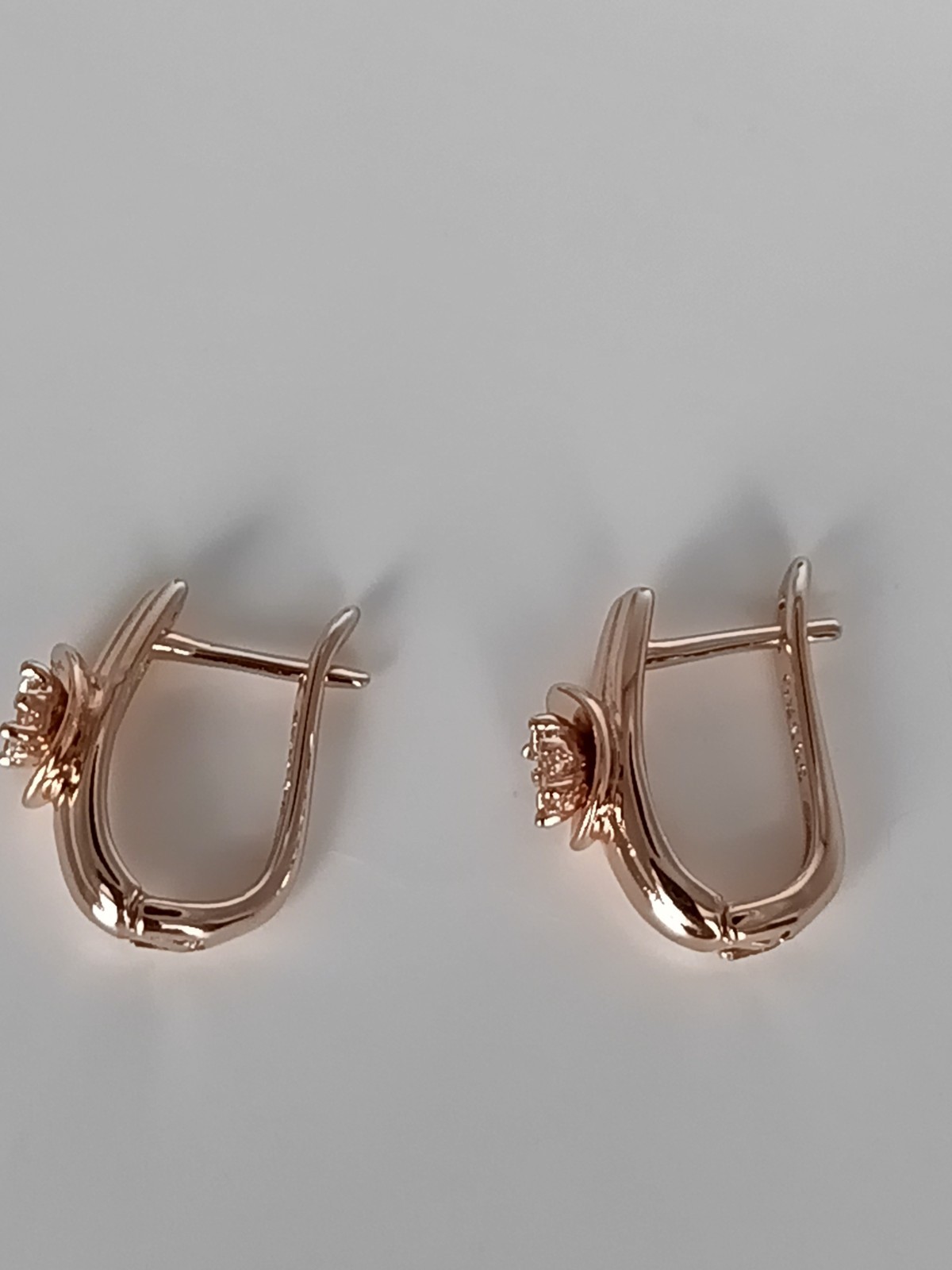 Vintage 1990-s 14 Ct Rolled Gold Zircons Earrings-Hallmarked 585 RG