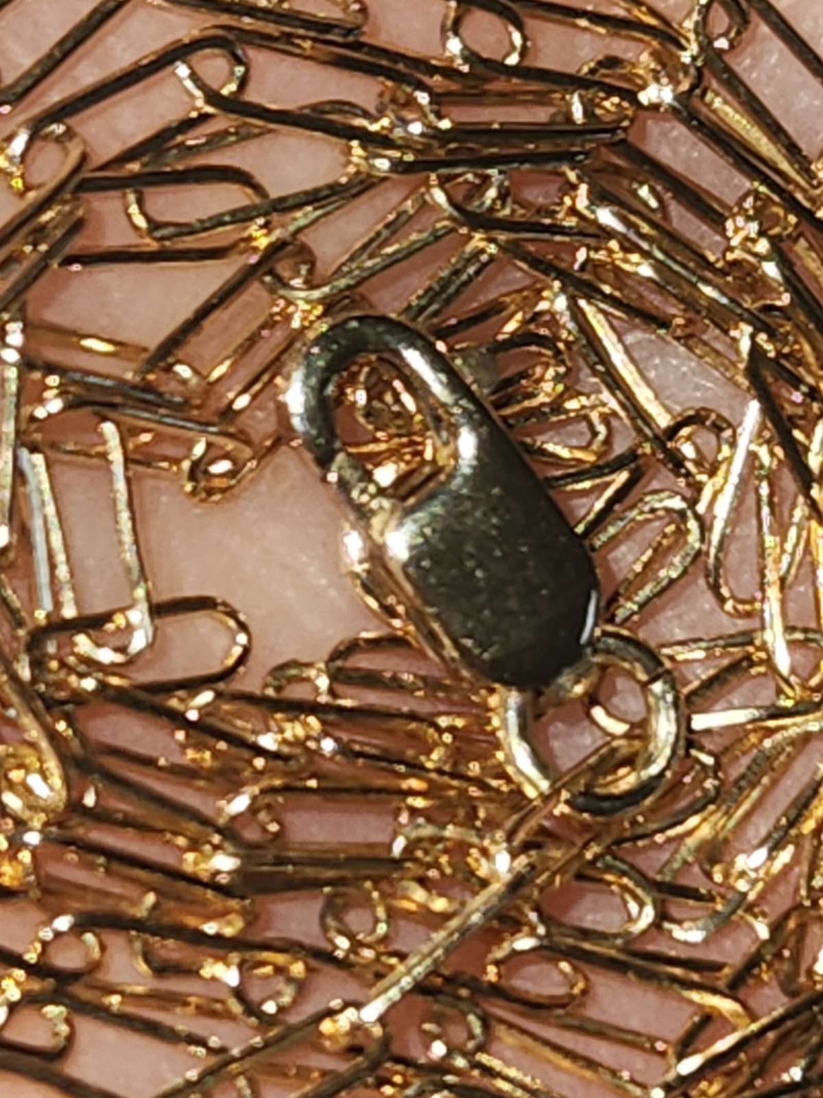 VTG 14K GOLD FILLED PAPERCLIP CHAIN ELONGATED LINKS LOBSTER CLOSURE NECKLACE 22″