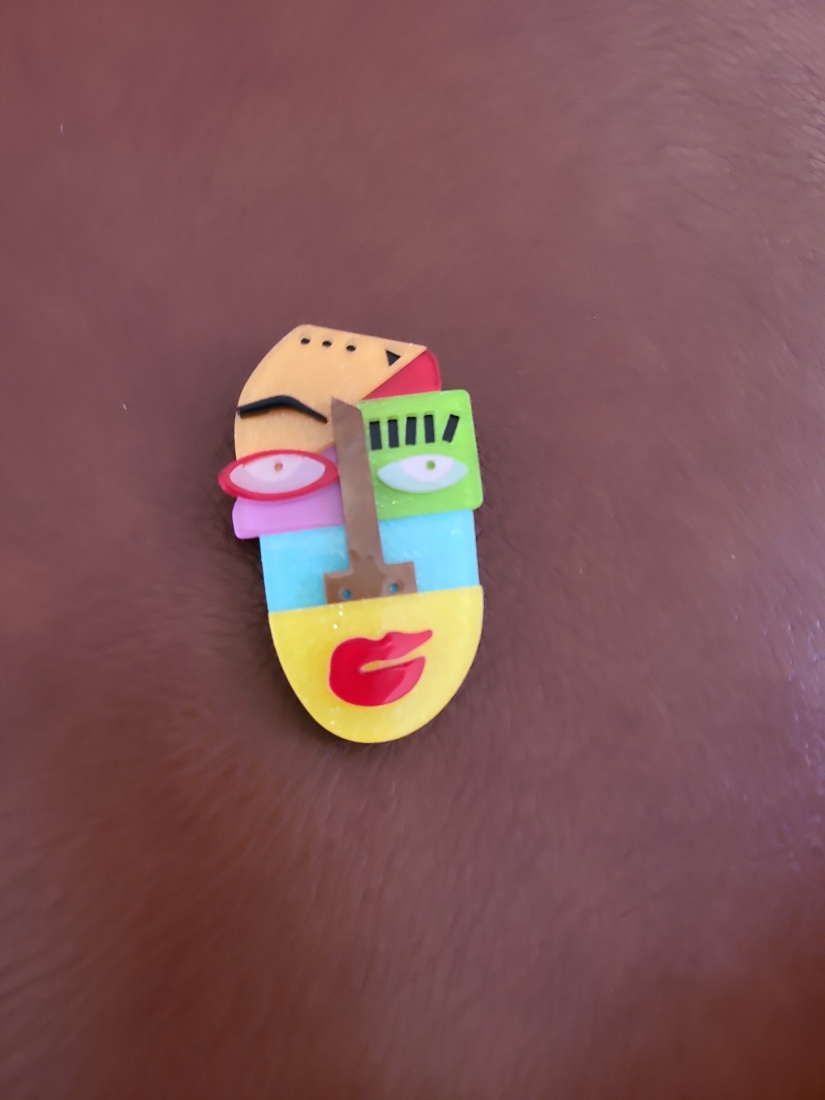 Acrylic Acetate Plate Picasso Abstract Figure Portrait Brooch Accessories