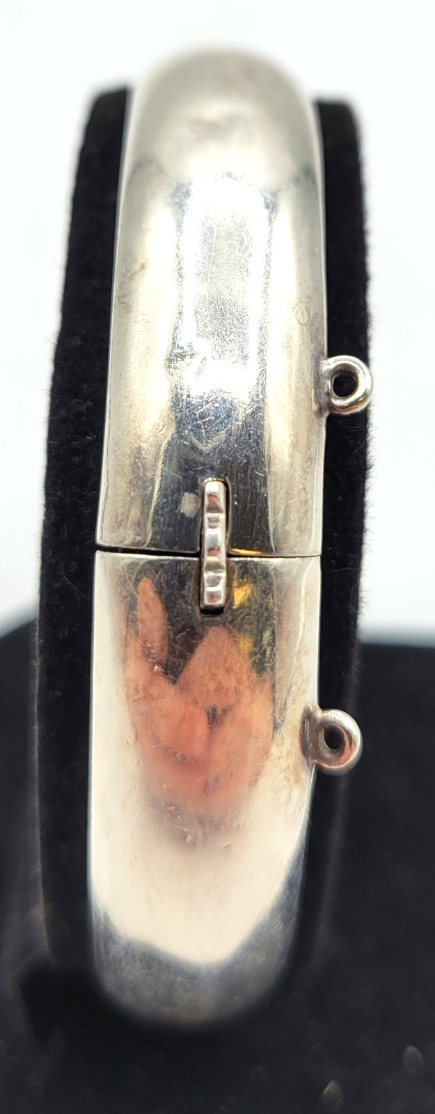 925 Hinge Cuff Bracelet (Missing Chain+Has Dents)