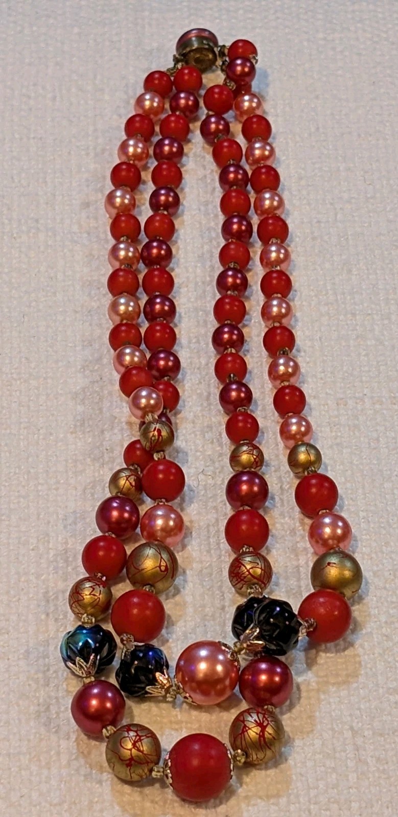 Vintage Bead Necklaces Marked Japan & Hong Kong, Lot Of 3