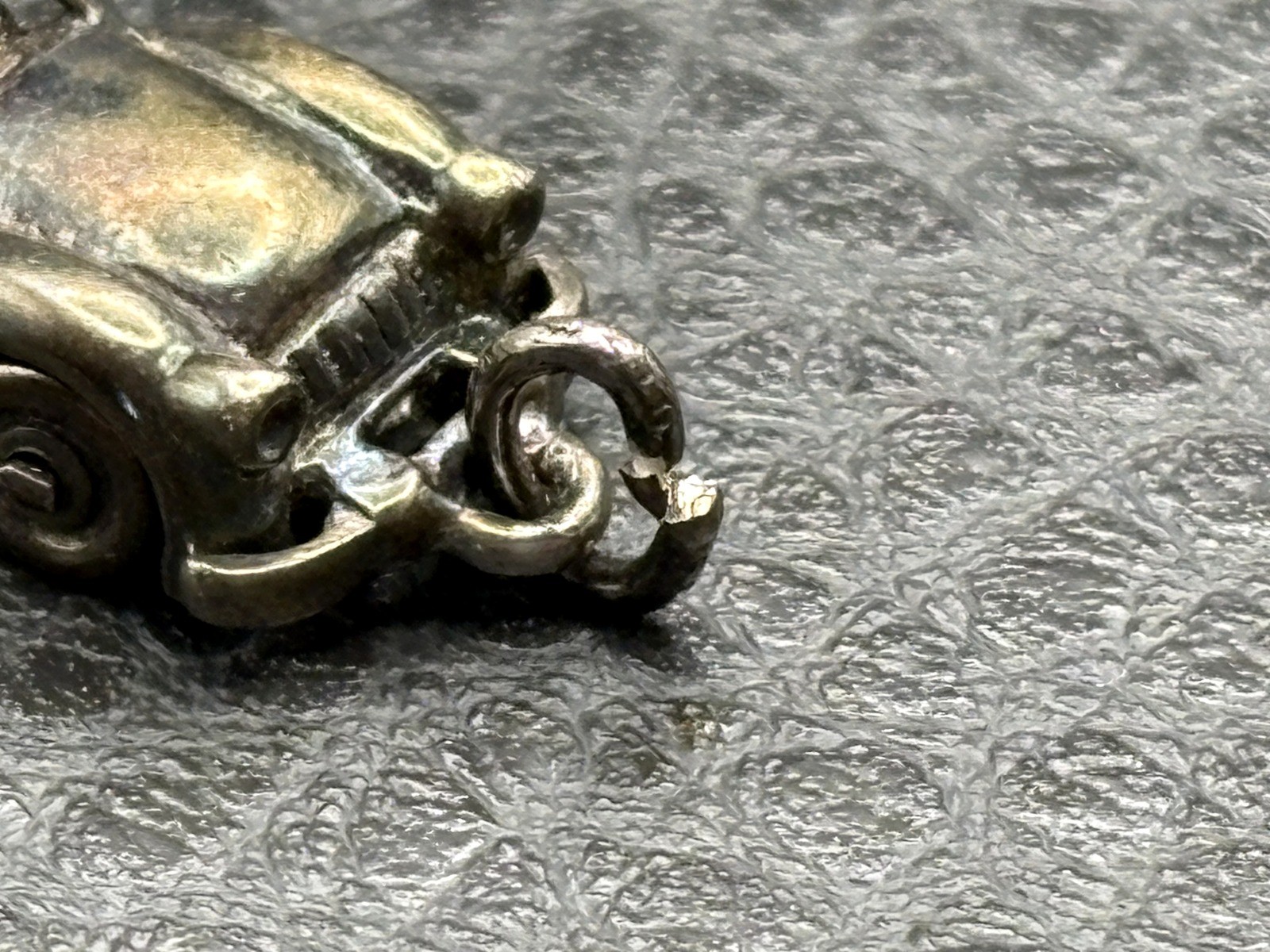 VTG Sterling Silver Convertible Sports Antique Car Movable Wheels Charm Pendant