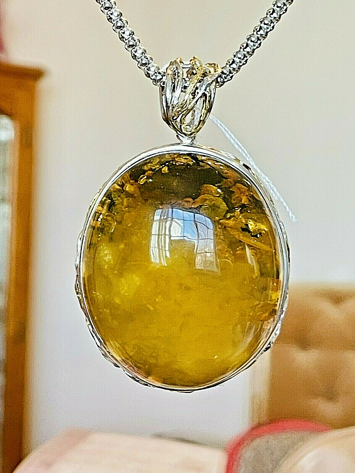 Natural Genuine Russian Baltic Vintage Amber Necklace Egg Yolk Butterscotch 老琥珀