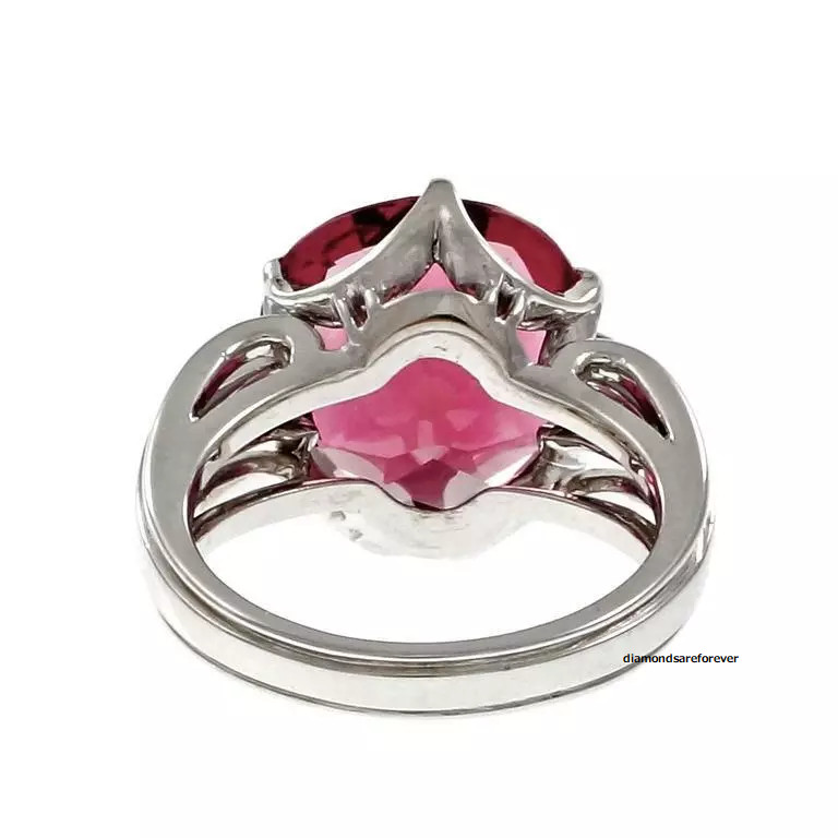 Original 1950-1959 Setting Center Rubellite Tourmaline Stone 9.CT Solitaire Ring