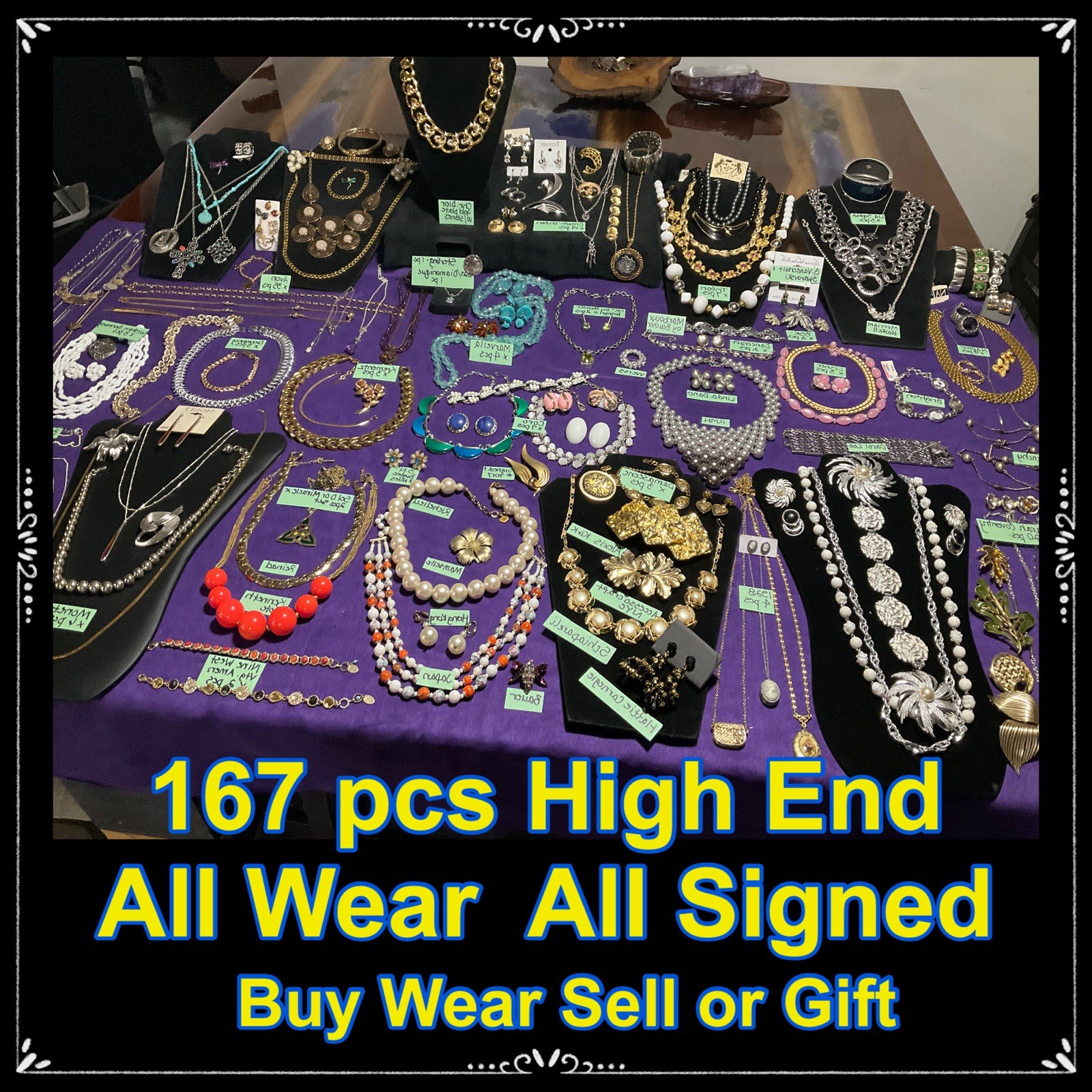 Vtg High End All Designer Signed Jewelry Lot 167 Pcs. All Wear Dior, Monet. ++