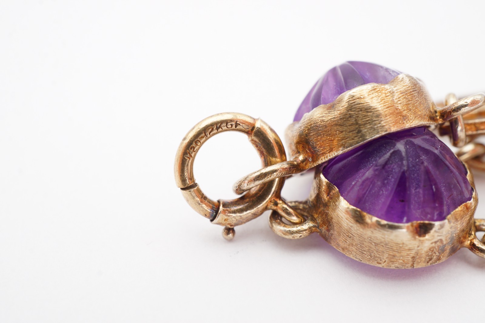 Vintage Gold Filled Amethyst Bracelet 7.5″
