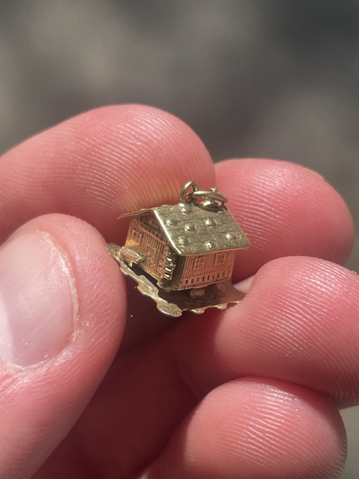 Vintage 14K Solid Yellow Gold Bird Cabin Opens Sleeping Birds Charm 1.3 Grams!