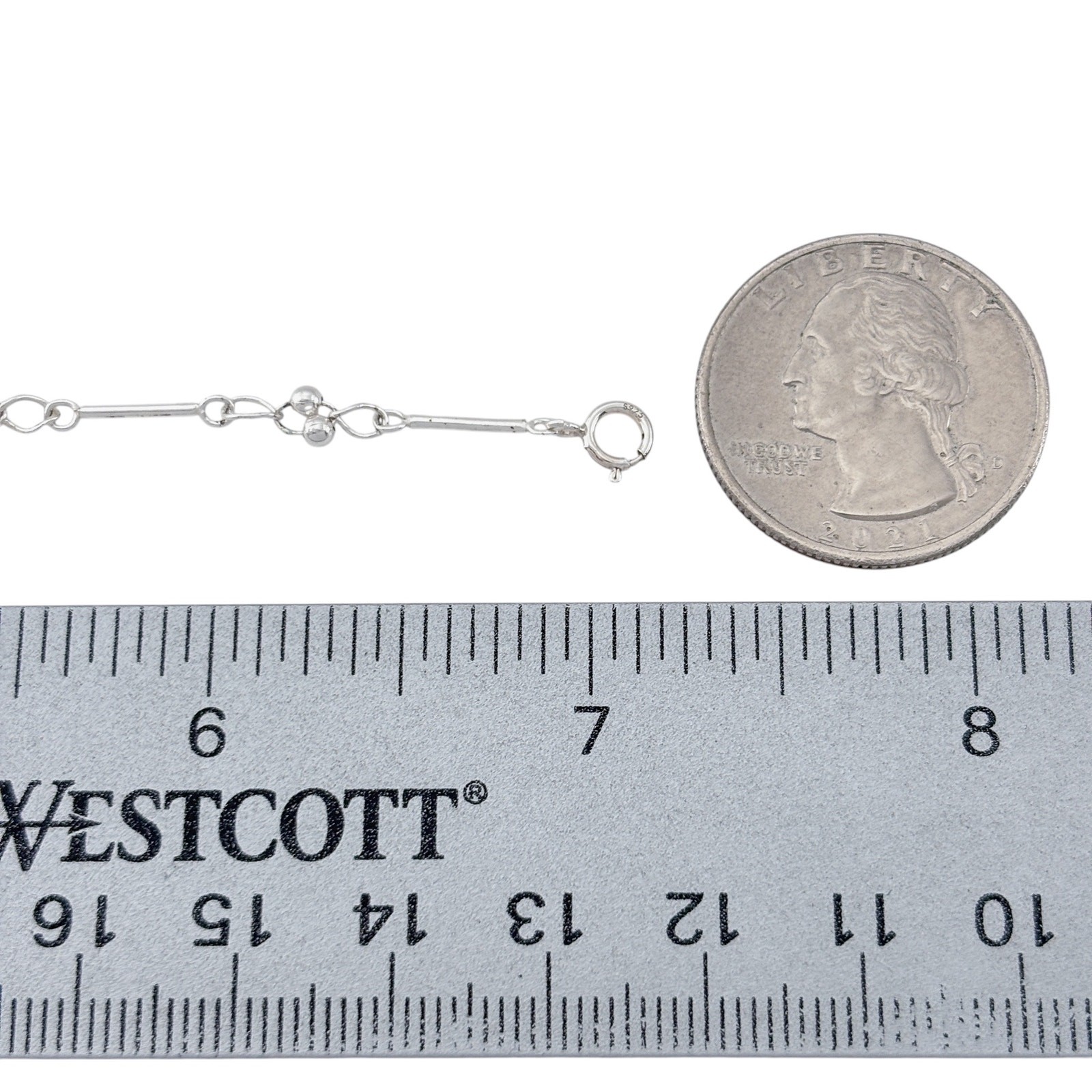 Vintage Sterling Silver 925 Bar Link Bracelet 7″