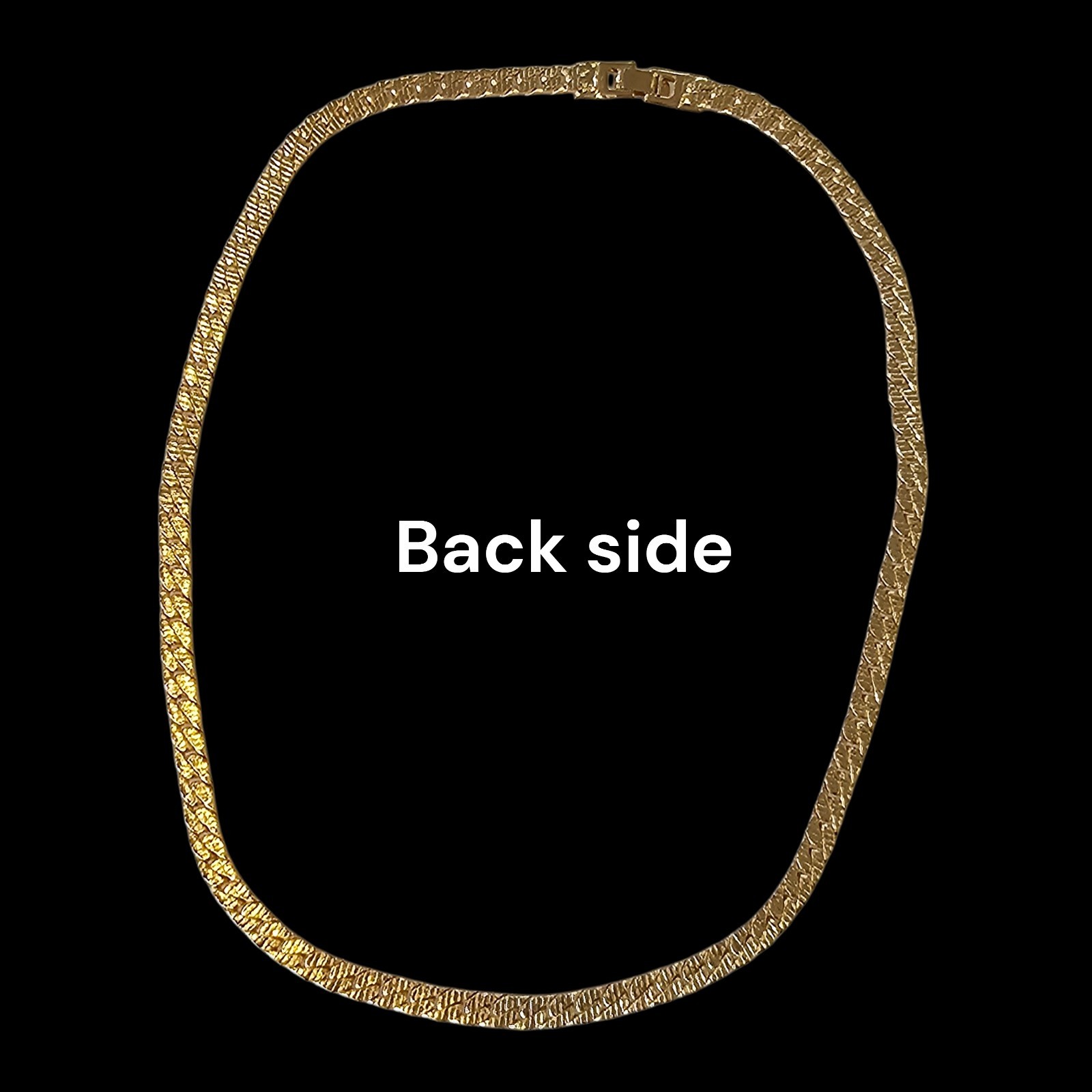 VTG Gold Plated Flat Chain Necklace 18 Inches Classic 5 mm Gift For Her
