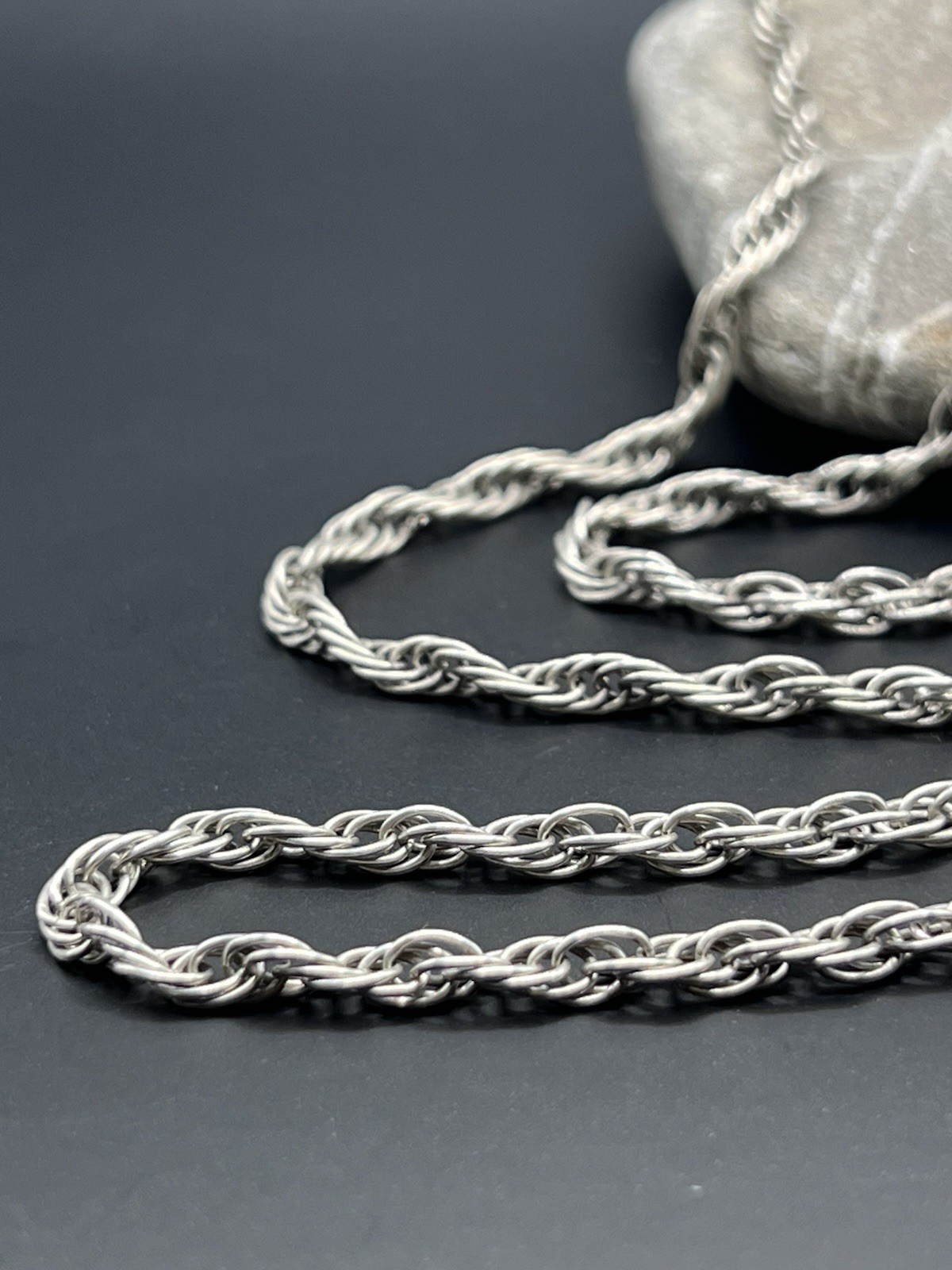 Vintage USSR 925 Silver Rolo Chain Size 21 In Weight 12 g.