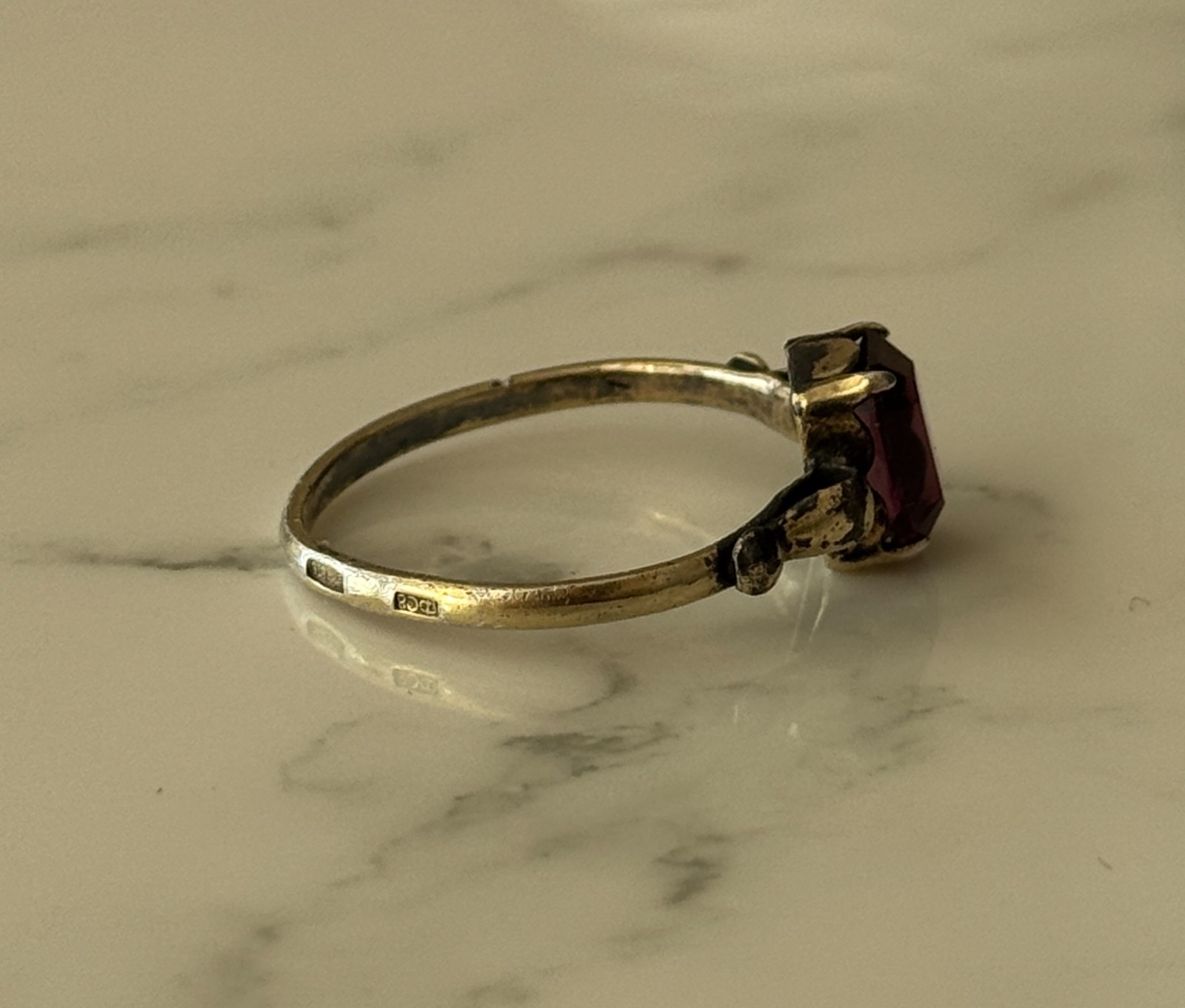 USSR 875 Silver Ring – Vintage Soviet Women’s Jewelry Size 9 / 19