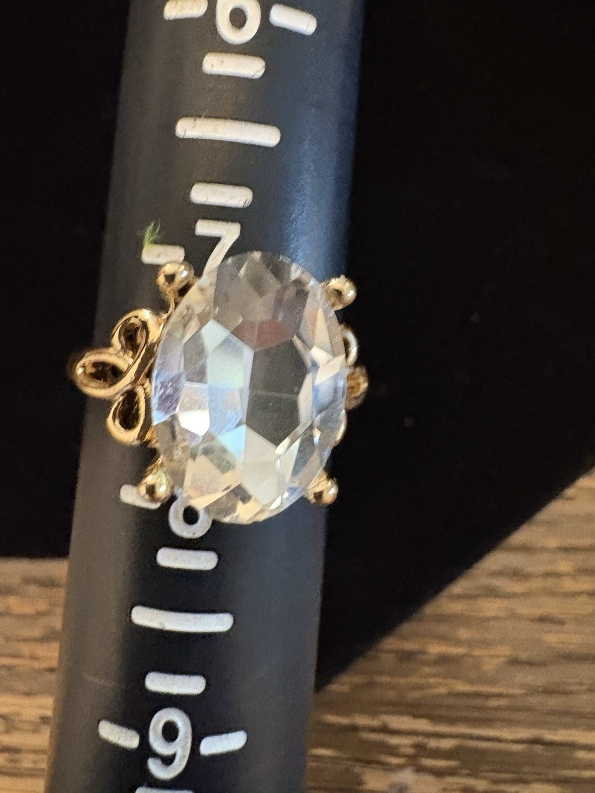Beautiful Assorted Cut Glass Gold Tone Ring Set Of 10 Lot See Photos For Sizes