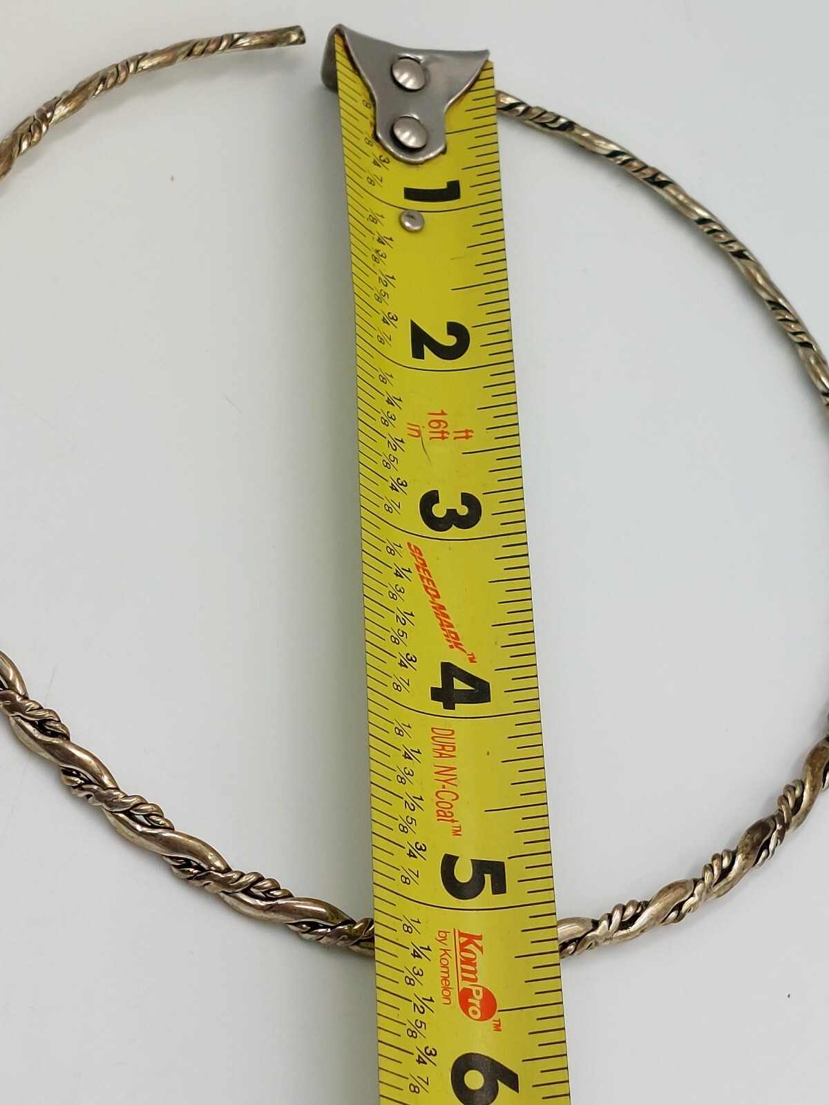 Braided Twisted Neck Wire Collar Silver Plated Brass Vintage