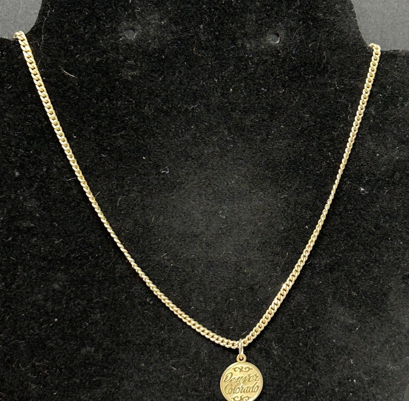 12k GF Denver Colorado Coin Pendant W/ 24” Chain 10.9 grams