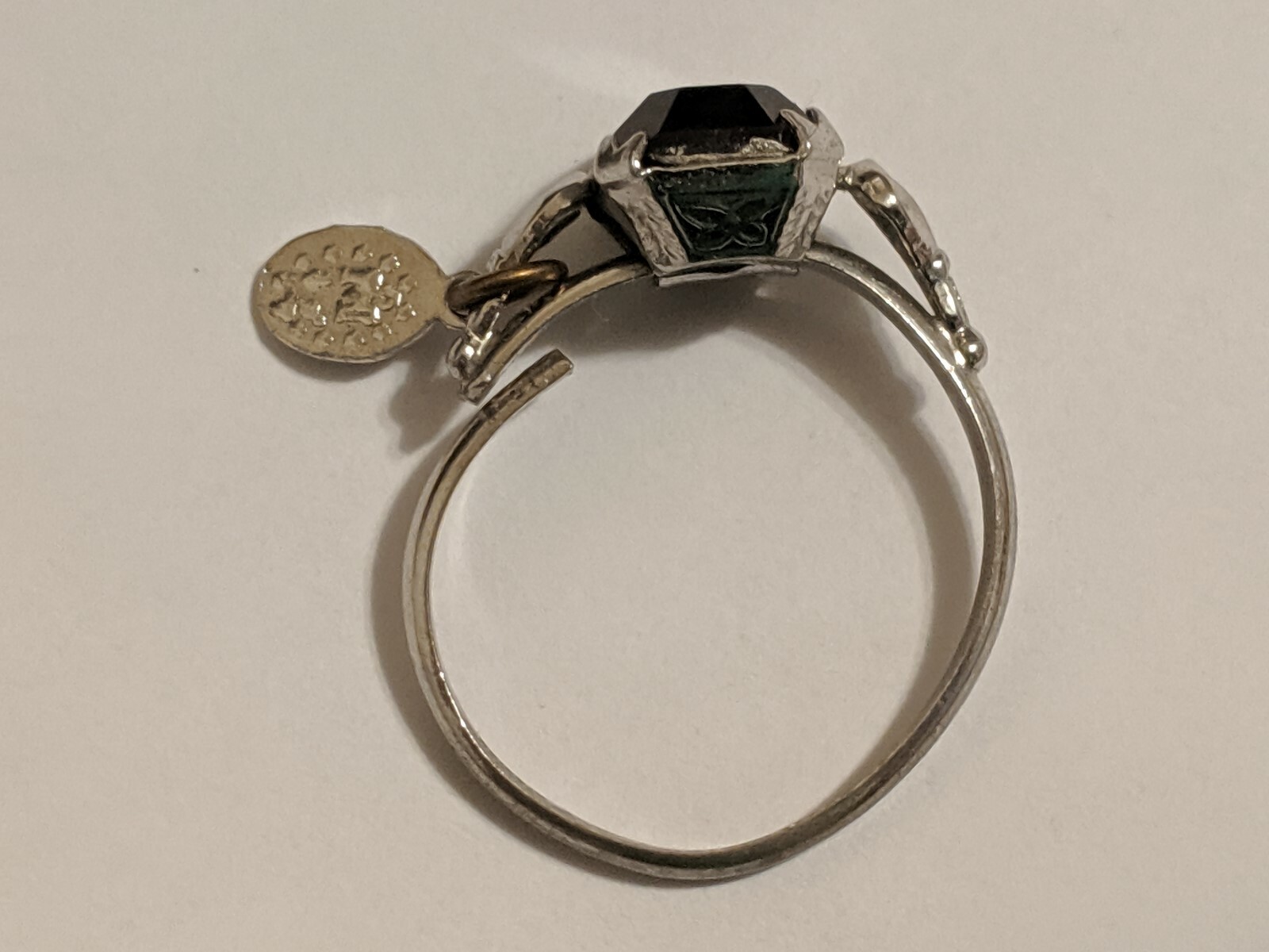 VINTAGE UNCAS ADJUSTABLE RING STERLING SILVER PATENT 2763140 PURPLE STONE