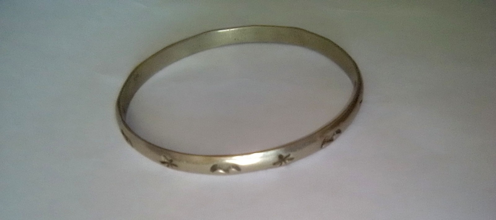 Artisan Vintage Sterling Silver 925 Bangle Motif Moon Stars Decorative Designs