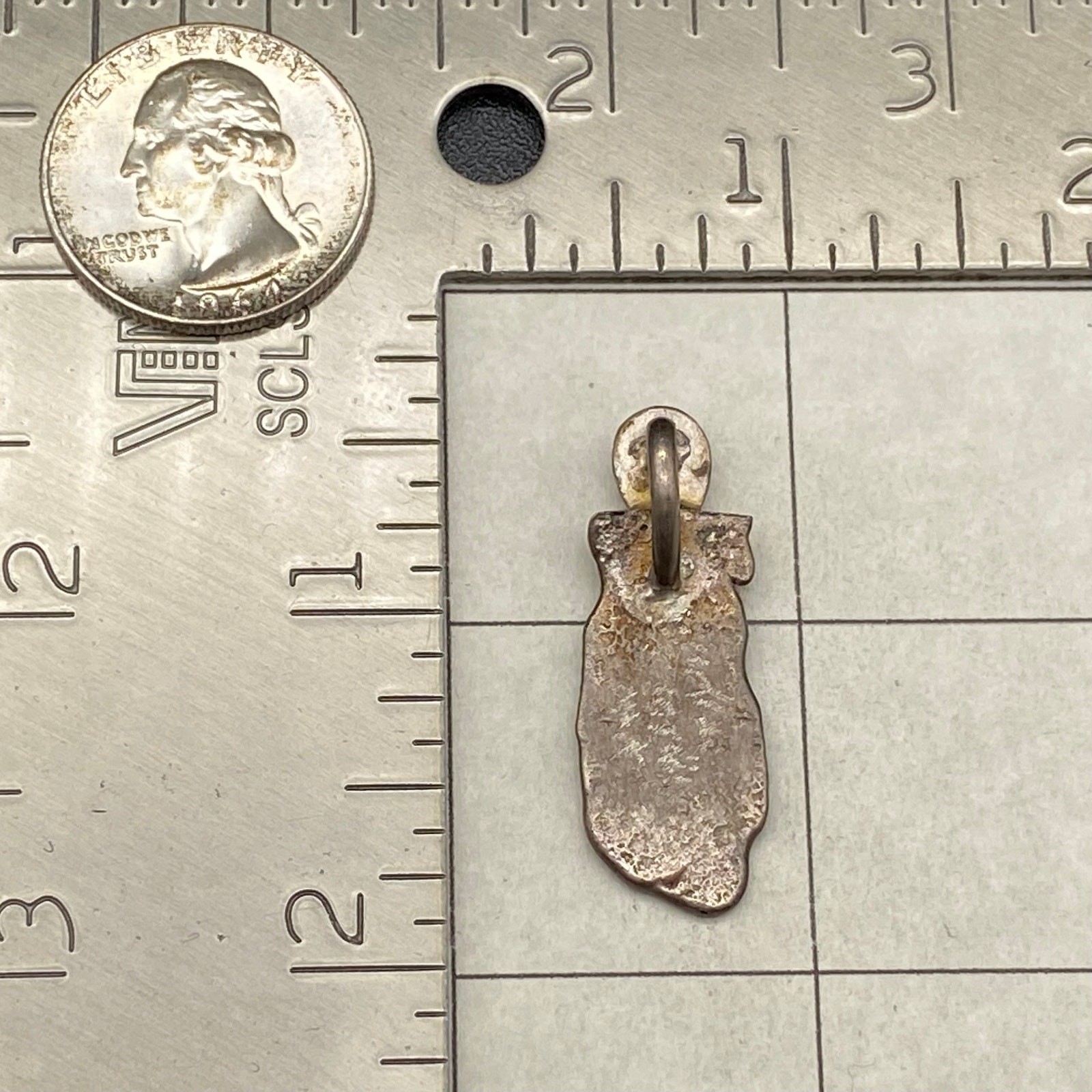 Vintage Modernist Abstract Cast Silver Pendant