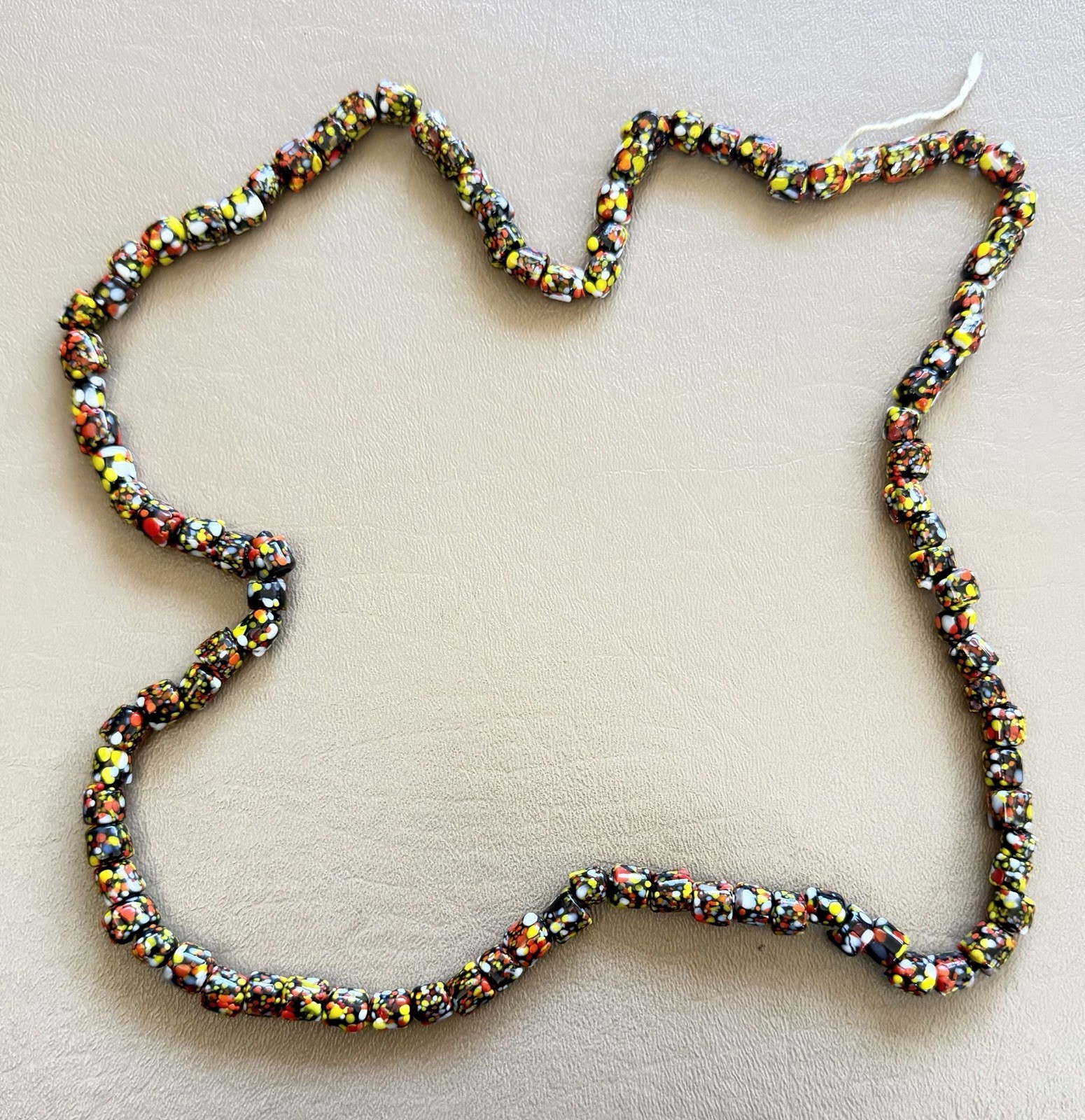 30in Vintage Venetian ? Millefiori African Trade Bead Colorful Strand Necklace