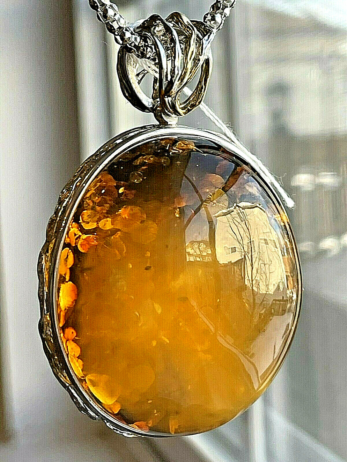 Natural Genuine Russian Baltic Vintage Amber Necklace Egg Yolk Butterscotch 老琥珀