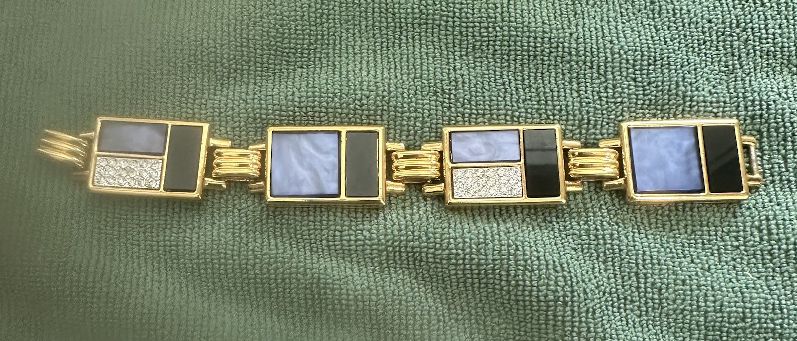Excellent Vintage YSL Geometric Gold Tone Link Bracelet